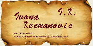 Ivona Kecmanović vizit kartica
